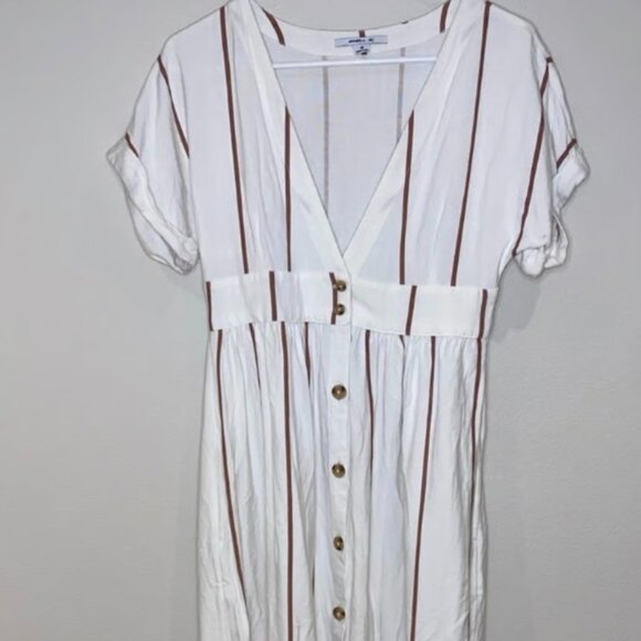 O’Neill Reid Striped Midi Dress – Size M (White & Terra Cotta) - Picture 8 of 16